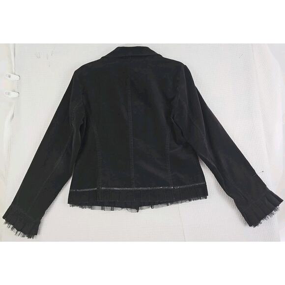 West Pacific ~Woman Size L~ Brown Velvet Embellished Blazer Jacket Unlined. - Picture 5 of 16